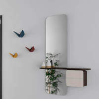 One More Look Pearl White Mirror, Shelf and Cabinet